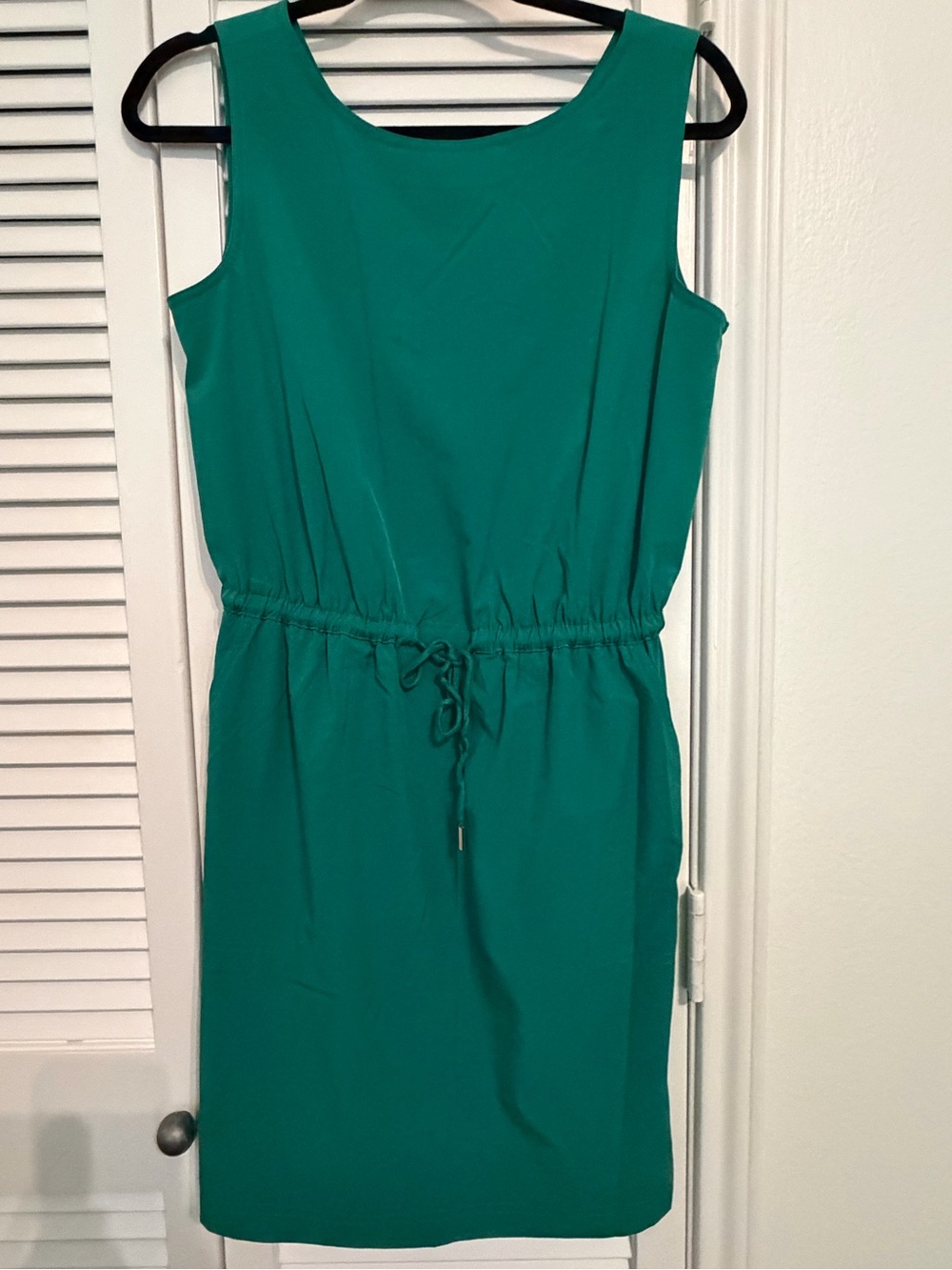 Calvin Klein Sleeveless Emerald Green Drawstring Waist Dress size 6